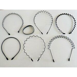 🆕Men A-New 6pcs Metal Fashion Unisex Wavy Outdoor Sport Simple Elastic Headband